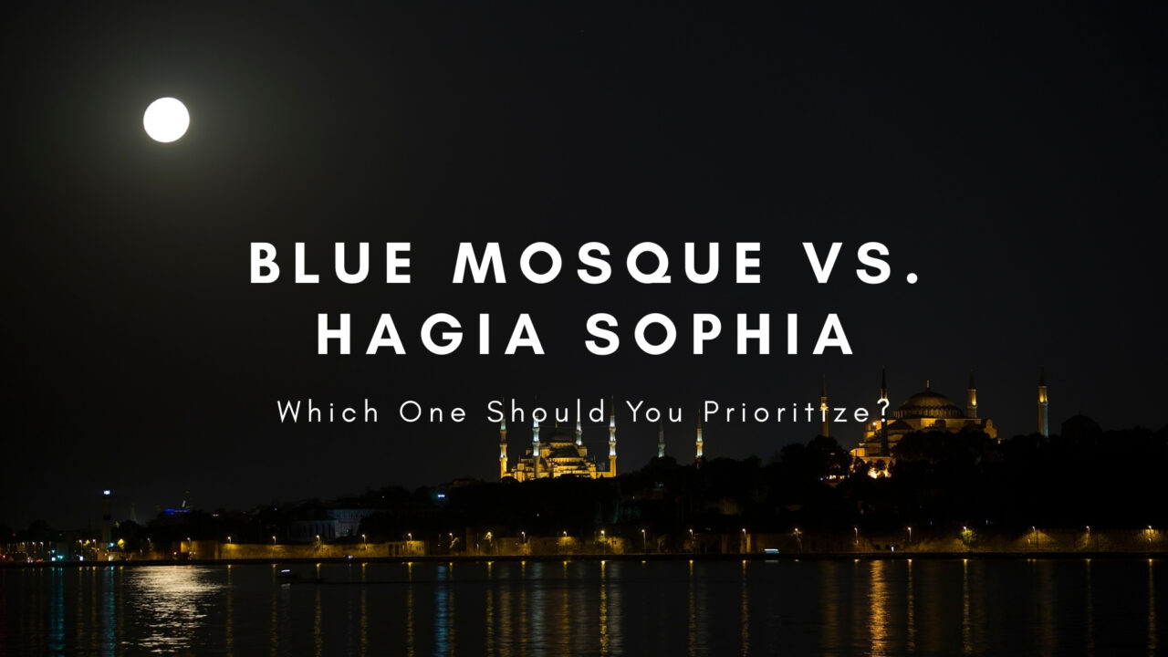 Blue Mosque and Hagia Sophia facing each other in Istanbul’s historic peninsula, highlighting architectural contrasts in the Blue Mosque vs. Hagia Sophia comparison.