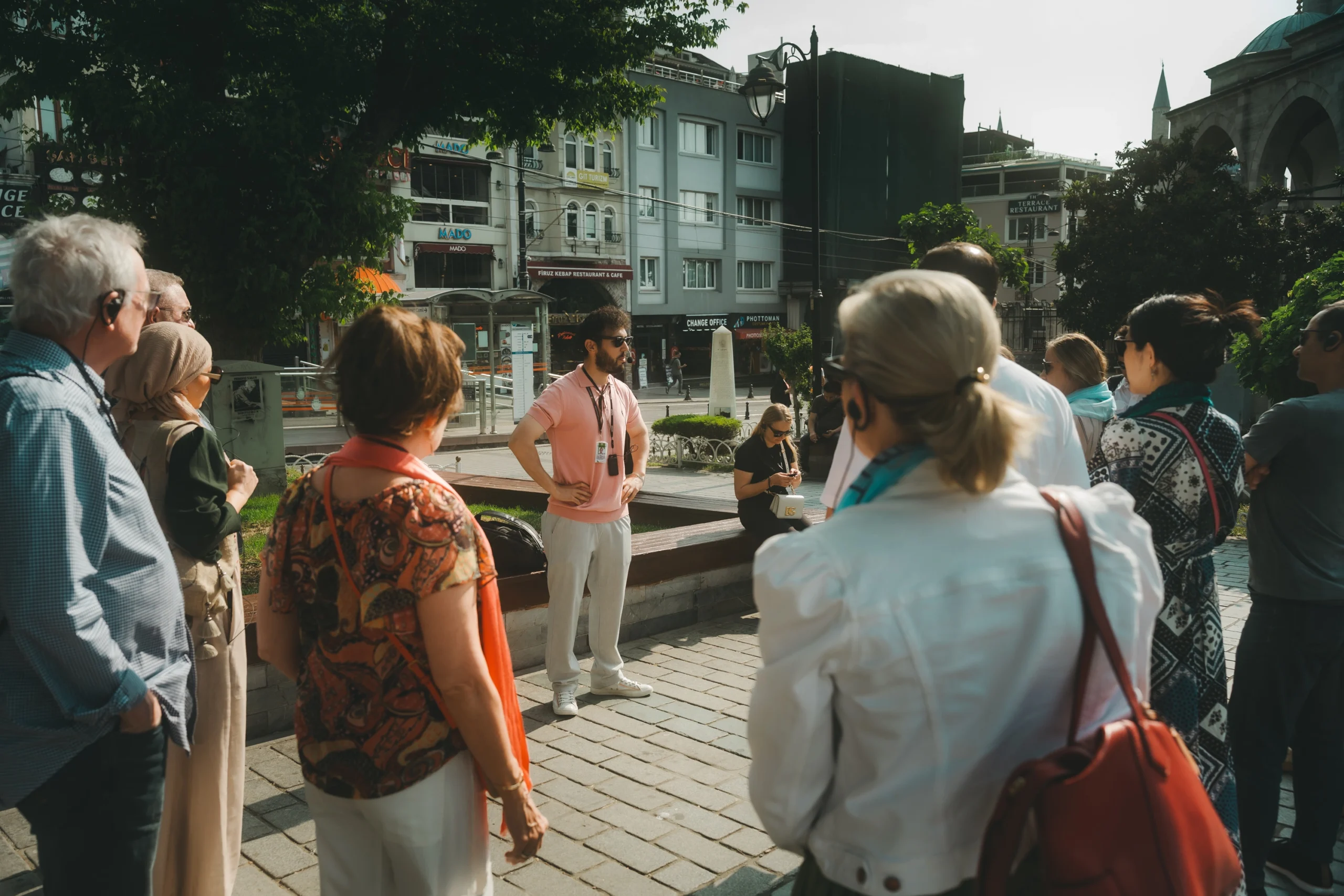 Istanbul Tour Guide greeting guests at the start of our private historical walking tour, showcasing personalized attention and trusted local expertise.