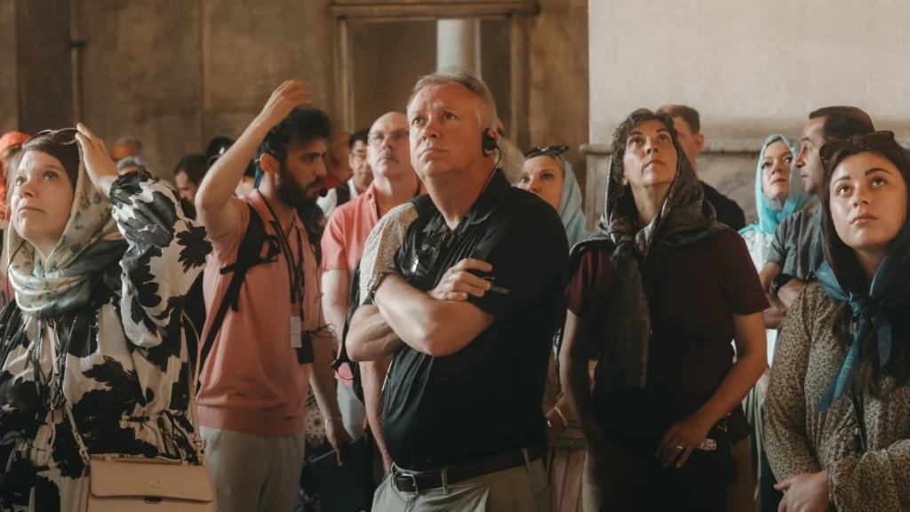 Hagia Sophia Small Group Tour with Tour Guide sharing historical insights