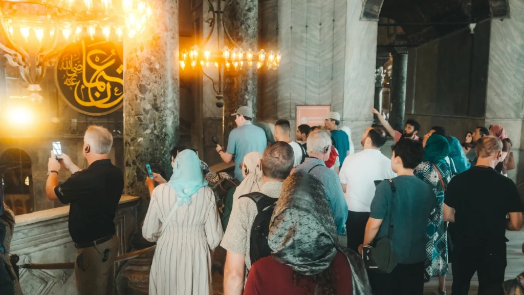 Hagia Sophia Small Group Tour with Tour Guide during a guided visit