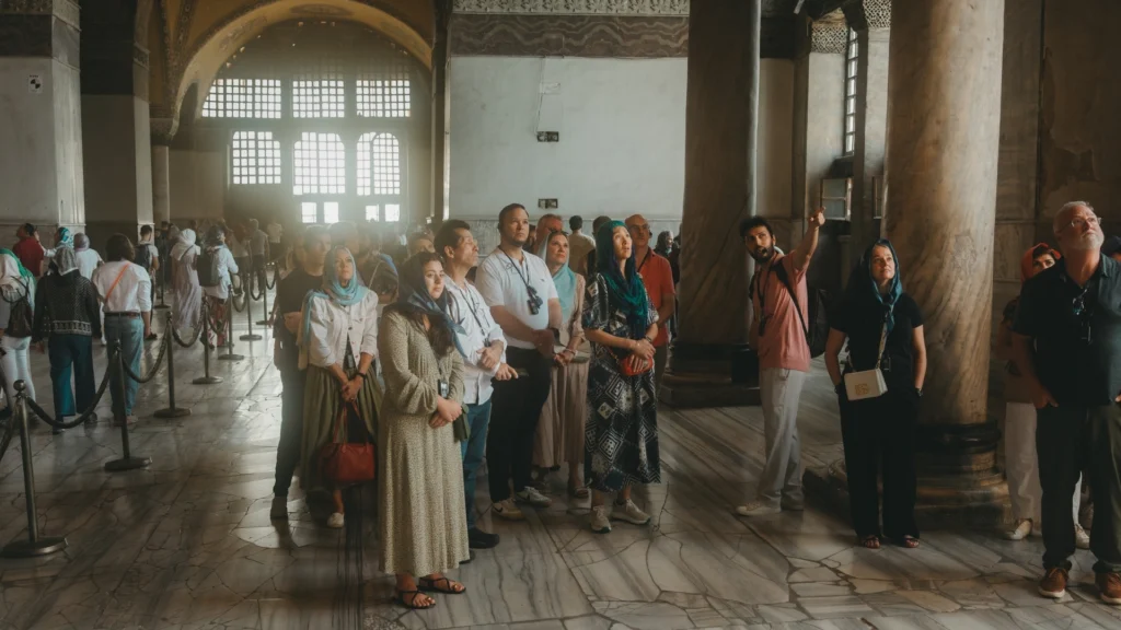 Hagia Sophia Small Group Tour with Tour Guide showing the dome and mosaics
