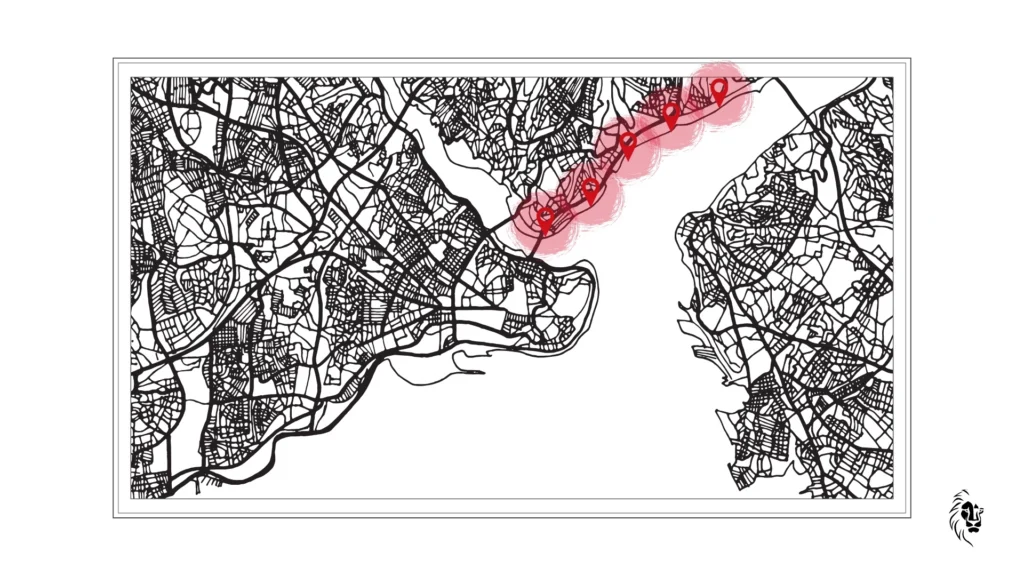 Where to Stay in Istanbul: Map of Karaköy, Kabataş and Beşiktaş accommodation areas